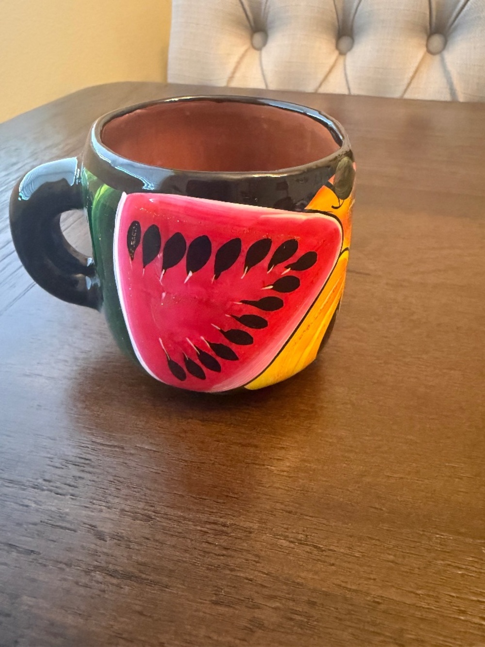Hand painted fruit mug
